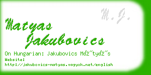 matyas jakubovics business card